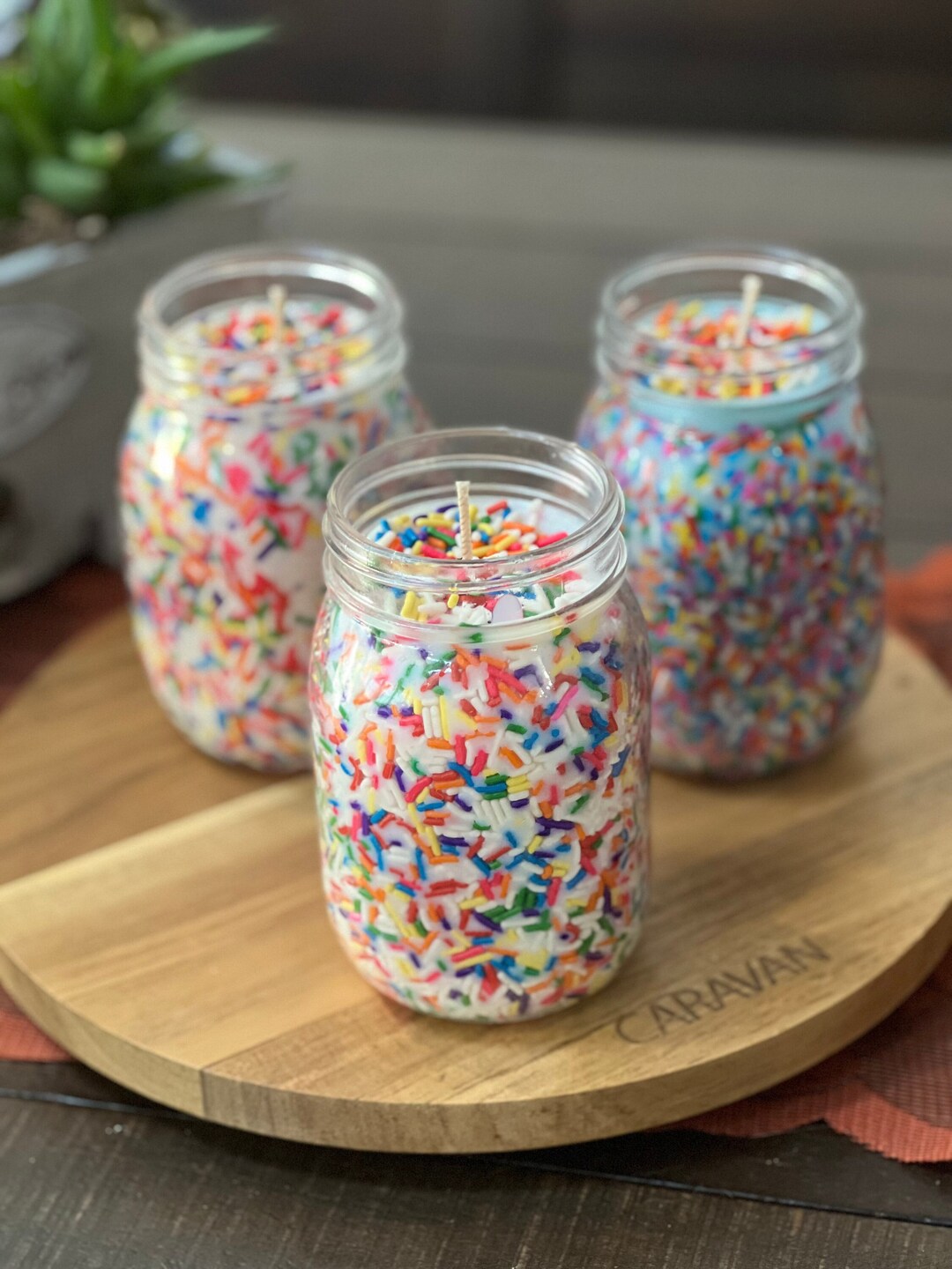 Mason Jar Birthday Candle FREE CUSTOMIZATION Funfetti Candle Birthday