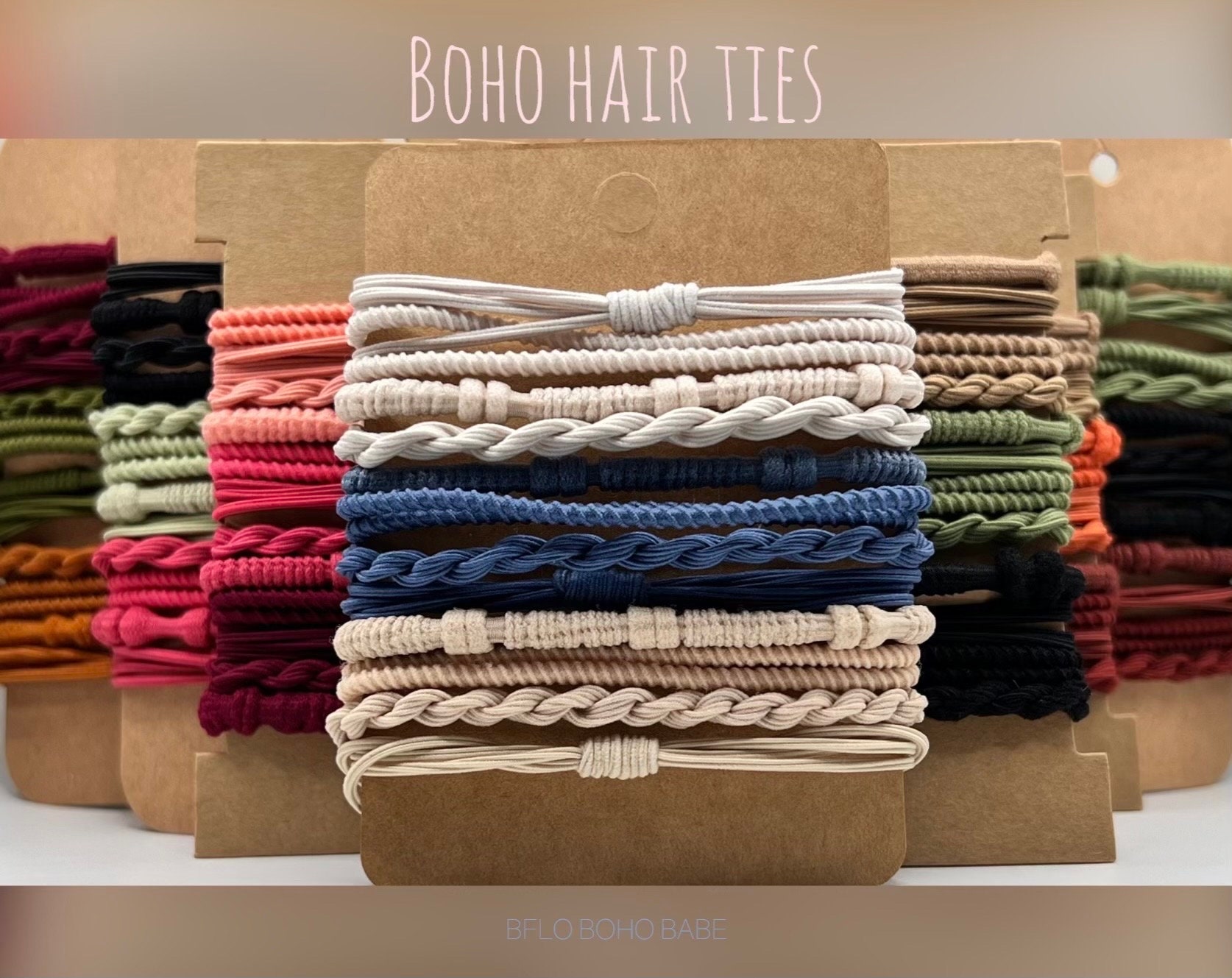Boho Hair Tie & Bracelet Sets - Etsy