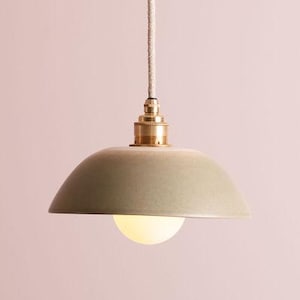 Green Small Dusk Ceramic Lamp Shade and Pendant Set
