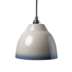 Blue and White Element Pendant Light in Ceramic and Brass image 5