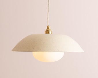 Speckled Cream Matt Dusk Ceramic Lamp Shade and Pendant Set