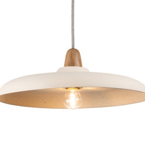 Bas Pendant Light in Ceramic and Oak