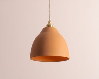 Terracotta Element Pendant Light in Ceramic and Brass/Nickel