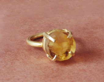 Natural Citrine Ring Rough Stone Ring November Birthstone - Etsy