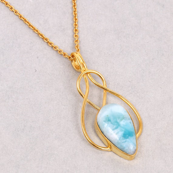 Handmade Pendant Natural Larimar Pendant Designer Pendant - Etsy