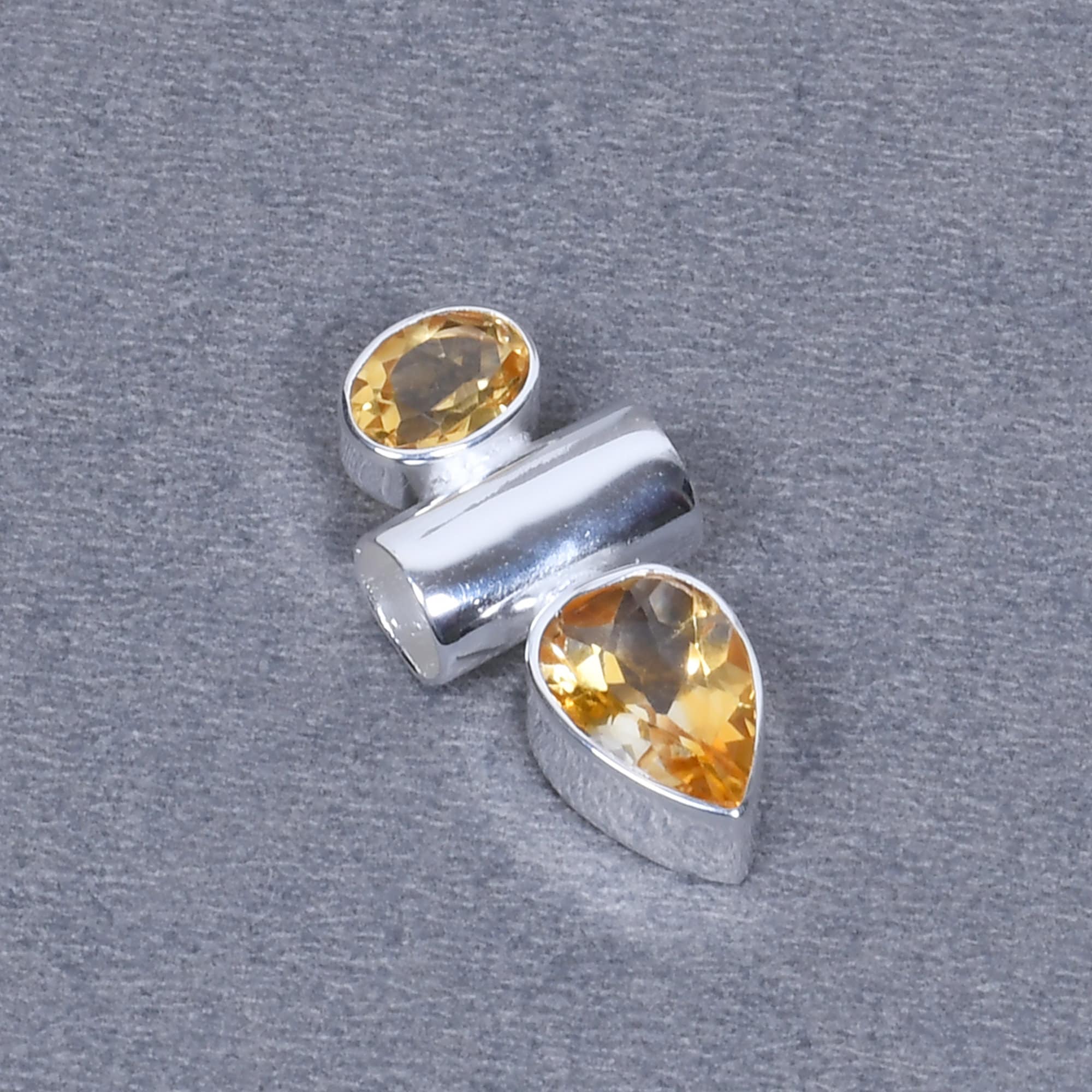 Fine Sterling Silver Citrine Gemstone Pendant