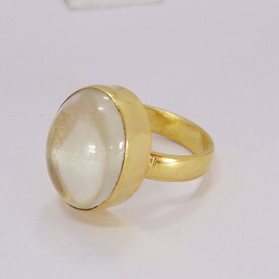Moonstone Ring Handmade Ring Oval Stone Ring Cabochon Stone | Etsy