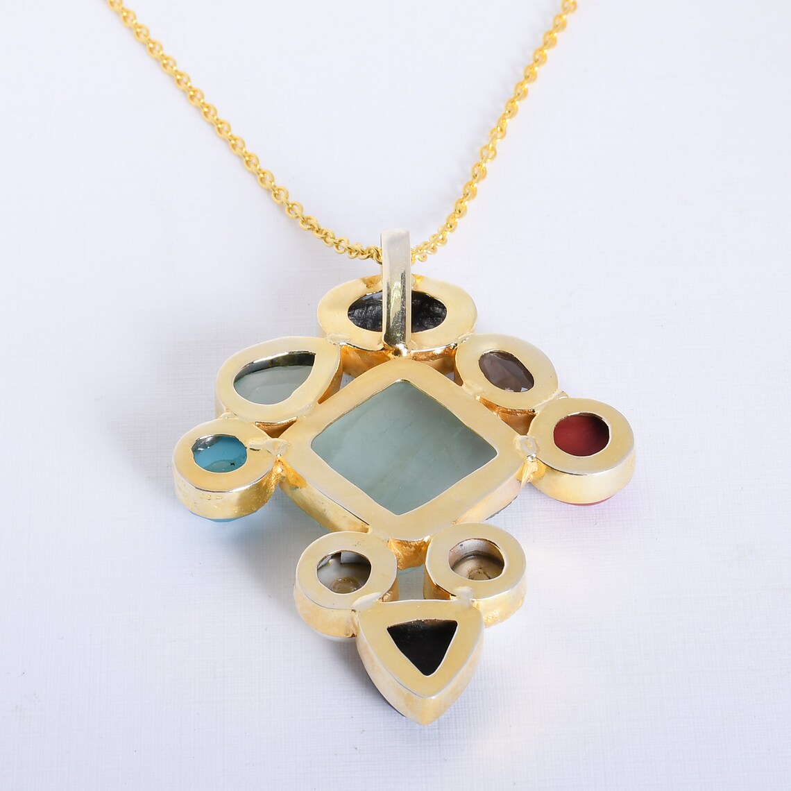 Multi stone necklace gold Clearance