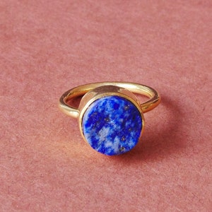 18K Gold Plated Lapis Lazuli Ring: September Birthstone Jewelry