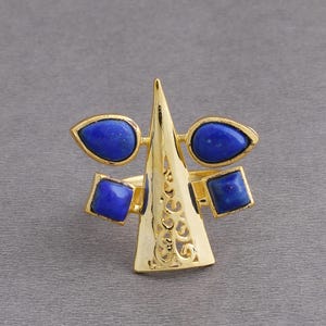 Wholesale Fashion Jewellery, Lapis Lazuli Ring, Blue Gemstone Ring, Designer Ring, September Birthstone Ring, Party Wear Ring, Gift For Her
