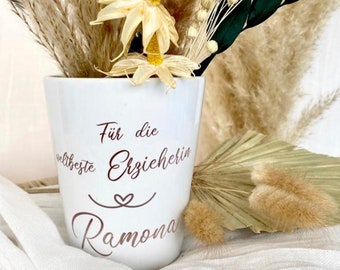 Farewell gift kindergarten teacher flowerpot personalized with name "World's best kindergarten teacher" gift kindergarten farewell retirement kindergarten farewell pension