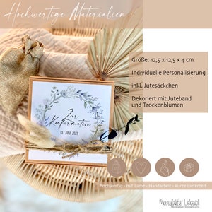 Konfirmation Geld Geschenk Geschenkschachtel Personalisiert Verpackung Junge Mädchen Konfirmationskarte, Manufaktur Liebevoll Bild 3