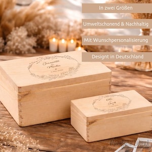 Wedding keepsake box, wedding gift, wedding memory box, money gift box, personalized wedding gift, wedding box with names image 3
