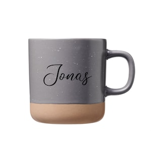 Tasse Personalisiert Geschenk Frau Mann Name Kaffeetasse Keramik Keramiktasse, Manufaktur Liebevoll Grau