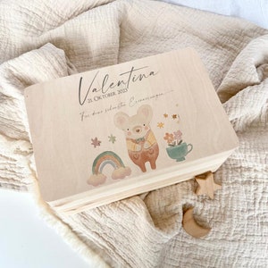 Erinnerungskiste Personalisiert Baby Kind Schatzkiste Holz Elefant Geschenk Name Geburtsdatum Spruch Holzkiste Geburt Geburtstag Holzkiste