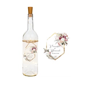 Hochzeitsgeschenk Flaschenlicht Geldgeschenk Hochzeit Leuchtflasche Geschenk Hochzeit  Personalisiert Namen Datum Manufaktur Liebevoll