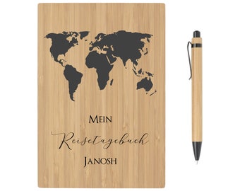 Travel Diary Personalized Name Notebook Travel Vacation Planner Gift Travel World DIN A5