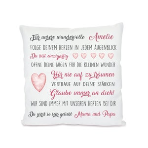 Gift for children and teenagers - pillow with special wishes, gift idea with name