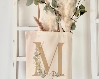 Fabric bag name letters jute bag personalized gift bag monogram fabric bag teenager girl woman gift