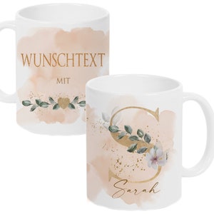 Personalisierte Tasse Name Sie Frau Wunschtext Buchstabe Kaffeetasse Geschenk Geburtstag Dankeschön Abschied Eukalyptus Manufaktur Liebevoll