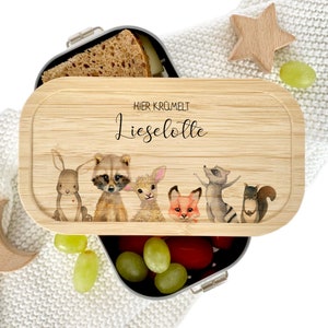 Lunch Box Personalized Stainless Steel Kindergarten Animals Children's Lunch Box Lunch Box Snack Box | Manufactory Loving