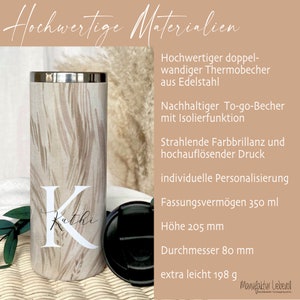 Personalisierter Thermobecher Kaffeebecher to go Edelstahl Geschenk Freundin Name Sie Geburtstagsgeschenk Frau Manufaktur Liebevoll Bild 9