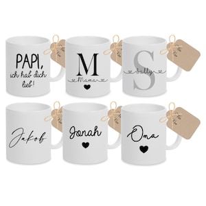 Tasse Personalisiert Name Keramik Wunschtext 325ml Kaffeetasse Geschenk Geburtstag Dankeschön, Manufaktur Liebevoll