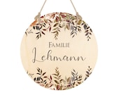 Door sign Wood Family sign Name tag Family Front door sign with name