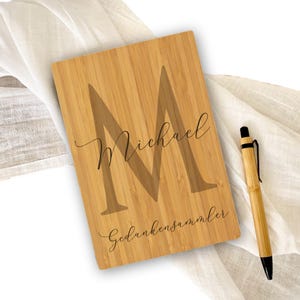 Gedankensammler Notizbuch Name Personalisiert Buchstabe Notizen Journal Tagebuch Kugelschreiber DIN A5 Geschenk Frau Mann Mitarbeiter