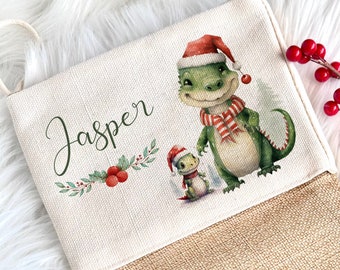 Weihnachtsstrumpf Dinosaurier Personalisiert Junge Teenager Kinder Name Nikolausstrumpf Weihnachten Nikolaus Geschenk Nikolausstiefel Deko