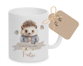 Mug Christmas Personalized Christmas Mug Merry Christmas Hedgehog Child Children's Mug Children's Cup Christmas Gift