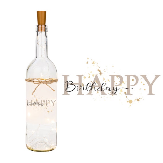 DIY Geschenkidee Flaschenlicht Happy Birthday – Manufaktur Liebevoll
