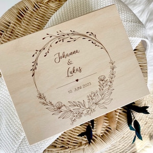 Erinnerungskiste Hochzeit, Hochzeitsgeschenk, Erinnerungsbox Hochzeit Geldgeschenk,  personalisiertes Geschenk Hochzeit Hochzeitsbox Namen