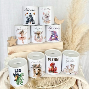 Spardose Personalisiert Spardose Kind Taufe Geschenk Geburt Baby Geschenk Mädchen Junge Kinderspardose Keramik Spardose Manufaktur Liebevoll