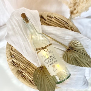 Hochzeitsgeschenk Flaschenlicht Geldgeschenk Hochzeit Geld Leuchtflasche Heiraten Personalisiert Manufaktur Liebevoll
