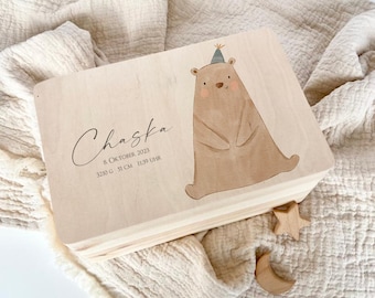 Memory box personalized wooden baby wooden box with lid memory box gift baby gift birth wooden box welcome memory box