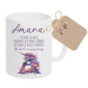 Geschenk Tasse Mädchen Einschulungsgeschenk Geschenk zur Einschulung Mädchen Einhorn Pferd Name Geburtstag Geschenk Kita Start Geschenk