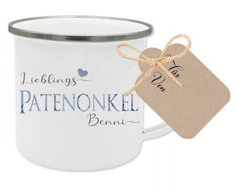 Patenonkel Geschenk Tasse Lieblingspatenonkel Personalisiert EmailleTasse Bester Patenonkel Weihnachten Geburtstag Manufaktur Liebevoll