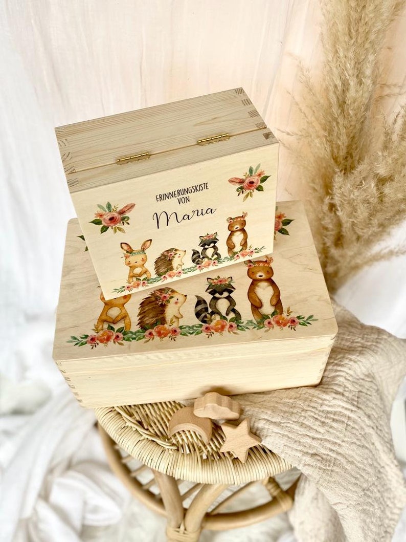 Baby gift birth memory box baby personalized gift birth baby gift memory box wooden box manufactory lovingly image 3