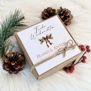 Geschenk Box Geschenkschachtel Frohe Weihnachten Name Personalisiert Weihnachtsgeschenk Karte Christmas Sie Ihn Geld Verpackung Familie