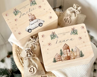Personalized Advent calendar to fill Advent calendar wood wooden box Christmas Advent decoration Advent box name Manufactory Lovingly