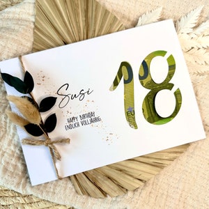 Geldgeschenk Karte zum 18. Geburtstag I Geschenk I persönliche Glückwunschkarte I Geld verschenken I Personalisiertes Geburtstagsgeschenk