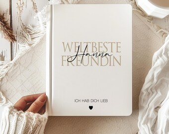 Personalized Notebook for Girlfriend, Gift with Name, World's Best Friend, Birthday Gift, Journal, Diary