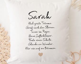 Saying pillow name gift, confirmation gift girl boy, baptism youth consecration birthday communion confirmation gift pillow teenager