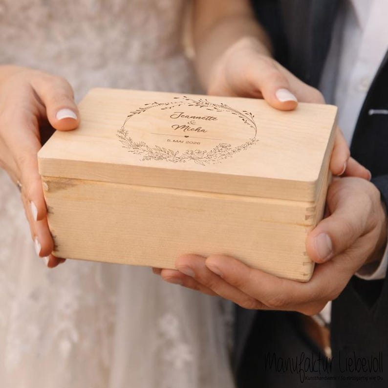 Wedding keepsake box, wedding gift, wedding memory box, money gift box, personalized wedding gift, wedding box with names image 6