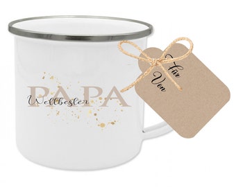 Tasse "Weltbester Papa" mit Geschenk- Anhänger, 10 Motive zur Auswahl, besondere Geschenkidee für die Familie