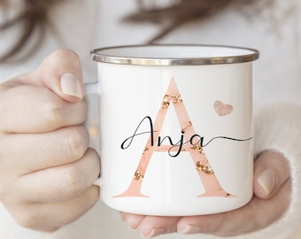 Enamel mug personalized mug name personalized gift enamel mug letters mug drinking mug manufactory lovingly