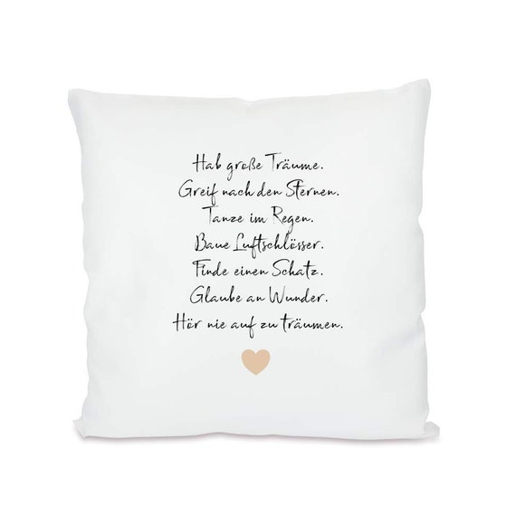Cushion With the Saying have Big Dreams, Gift for a Birthday