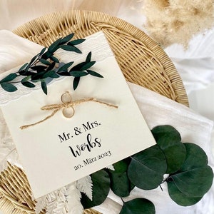 Ringkissen für Eheringe Personalisiert Trauringe Ringhalter Holz Hochzeit Trauung Heirat Ehe Ehepaar Mann Frau Geschenk