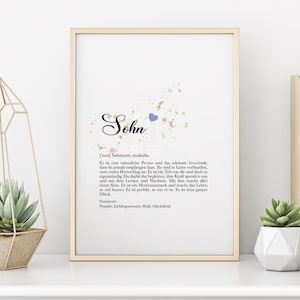 Digital Poster Son Gift Definition Child Teenager Birthday Christmas | Manufactory Lovingly